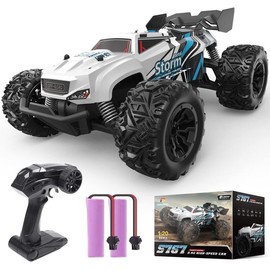 DEERC RC Car Remote Control Car for Age 8-12, All Terrain RC Monster Truck W/ 2 Batteries for 40 Min Play, 2.4GHz Outdoor Off Road Rock Crawler Toy