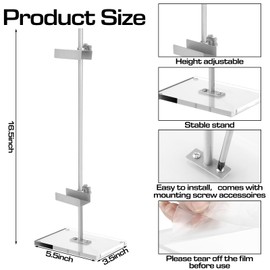 RattanView Adjustable Tabletop Easel Stand for Picture Frame up to 16.5" H Metal Silver Floating Picture Frame Stand Table Easels for Display for Signs Photos Art