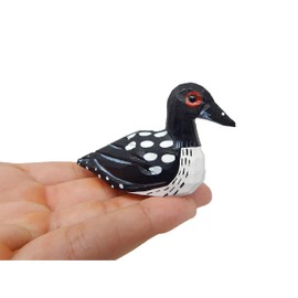 Selsela Common Loon Wooden Figurine Small Animal Garden Statue Carving Decoration Small Animals