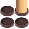 Swpeet 4Pcs 3" x 3" Round Brown Rubber Anti Skid