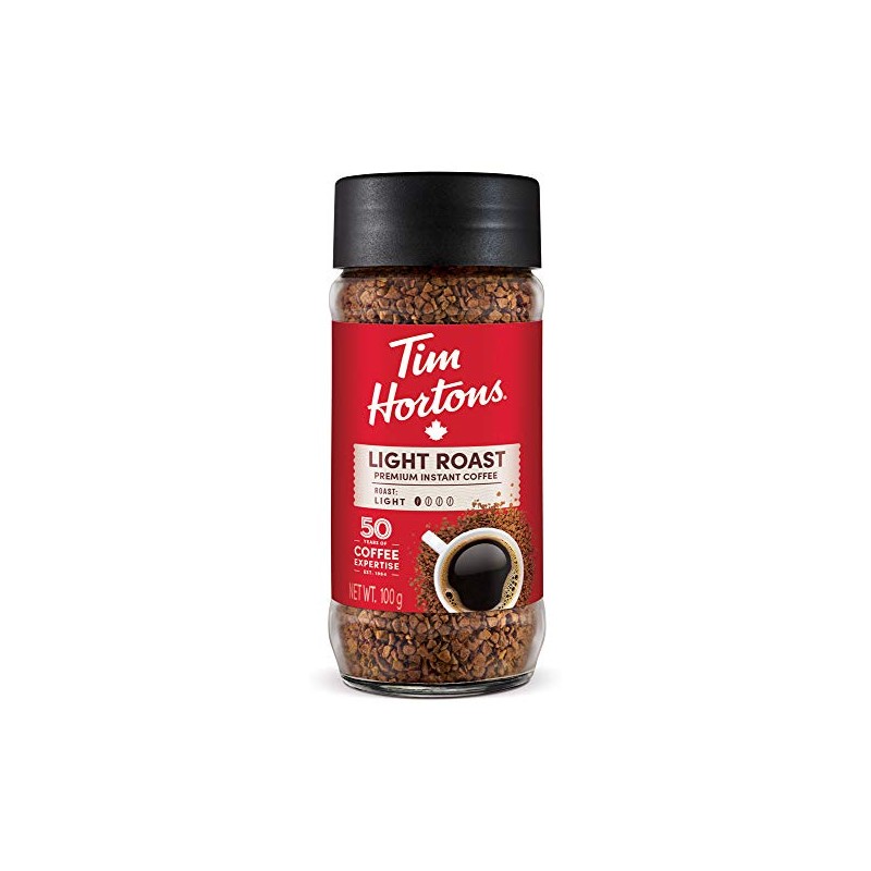 Tim Hortons Light Roast Instant Coffee, 100% Colombian, 100g Jar
