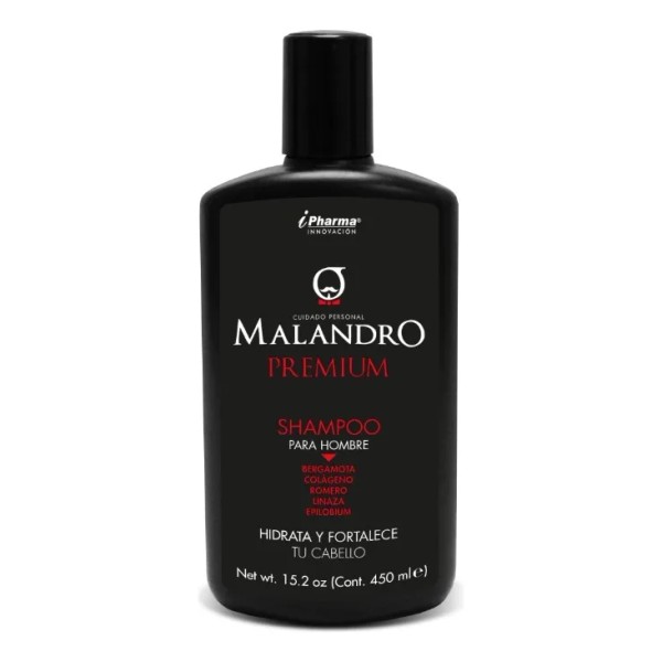 Malandro Shampoo Premium 450 Ml Bergamota, Colágeno, Romero