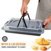 Spmarkt Ceramic-Coated Non-Stick Baking Pan with Carry Lid, 15inchx10inch Rectangular
