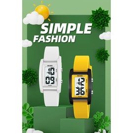 Digital Watches for Unisex Waterproof Sports Watch Easy Read Simple Colourful Wristwatch Mens Womens Watch Rectangle Unique Style Watch for Ladies Boys Girls