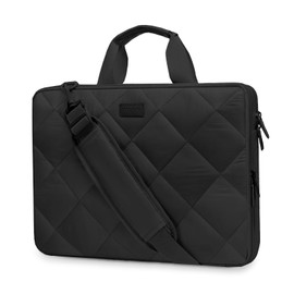 MOSISO 360 Protective Laptop Bag 13.3 inch, 13-14 inch Computer Shoulder Bag Double Layer Fluffy Padded Anti-theft Zipper Compatible with MacBook, HP, Dell, Lenovo, Asus Notebook, Black