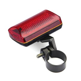 Red Bicycle Bike Rear Tail Light 5-LED Safety Flashing Mount AA Battery Powered
