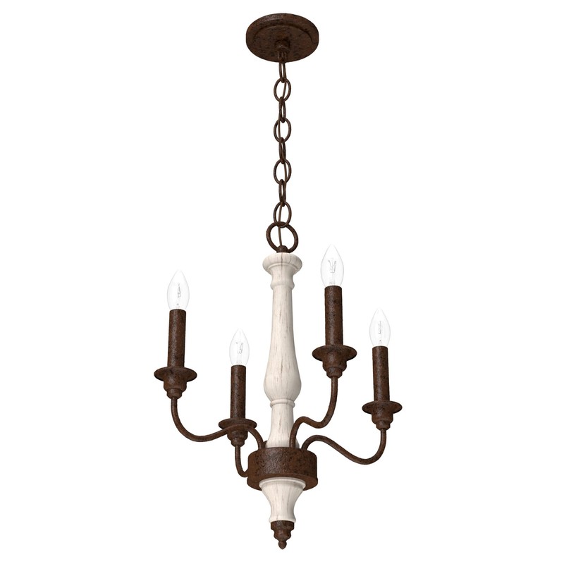 Hunter Fan Company 19279 Teren Chandelier, Distressed White