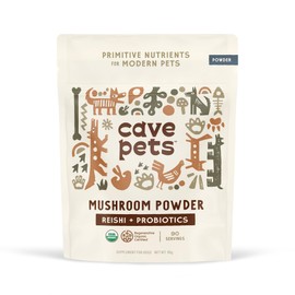 Cave Pets Cave Pets, Super Blend Powder, Mushroom Mycelium and Dog Probiotic Supplement for Immunity and Digestive Health Support, Reishi & Probiotics, 90 Servings