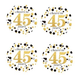 2" Round 50 Pack of Cheers to 45 Years Label Stickers Birthday Party Sticker Labels 45th Birthday Party Favor Stickers 45th Birthday Party Decoration