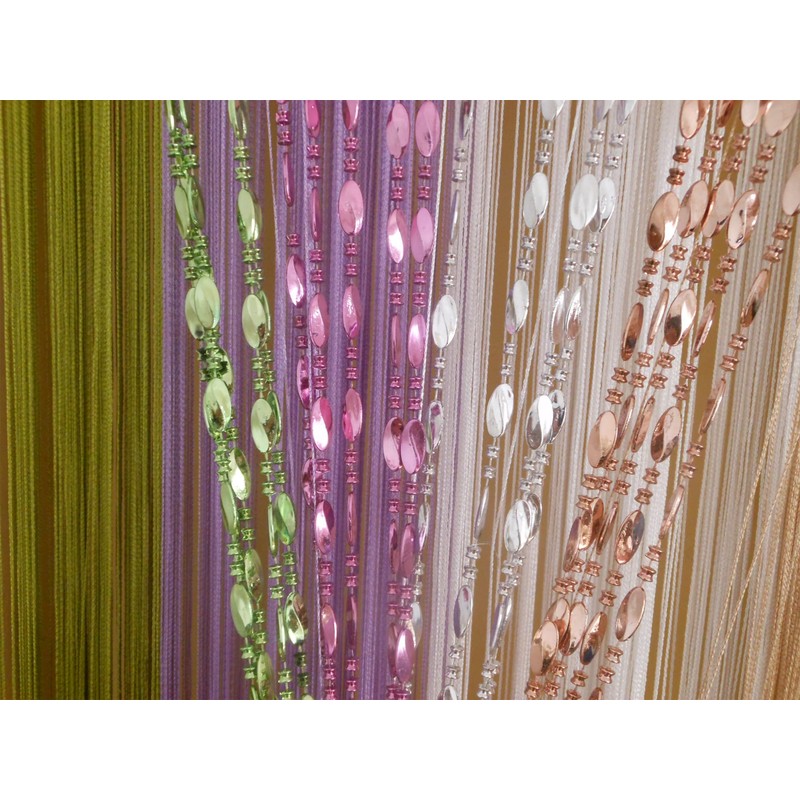 ZiDeTang Button Beaded Door Curtain Fringe Tassel Living Room Divider