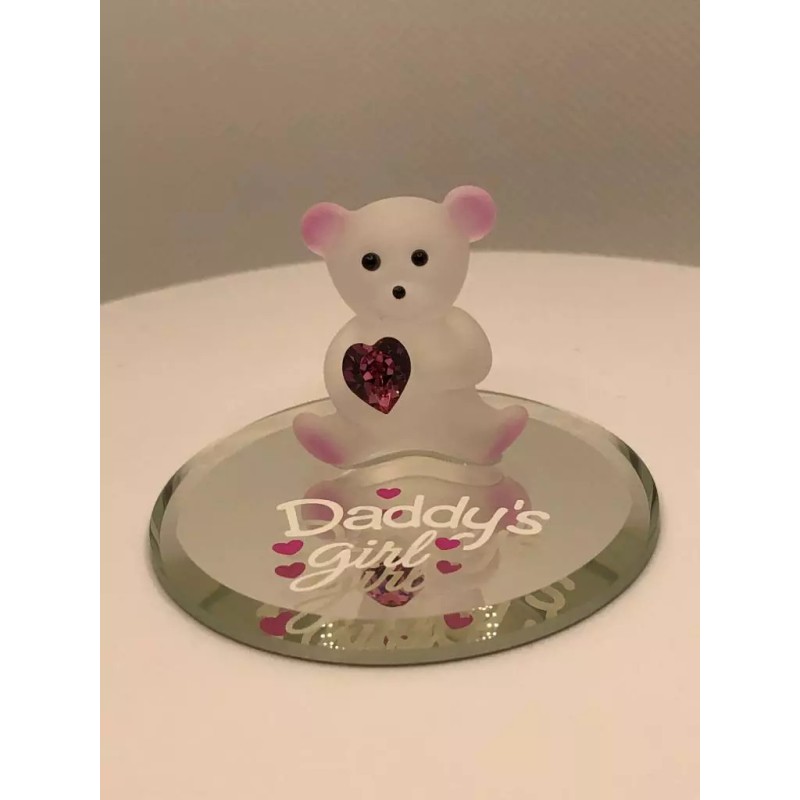 Glass Baron Bear Glass Figurine Daddy's Girl Handcrafted Father's Day