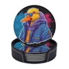 BOXIMIAO Drink Coasters with Holder Stand Set of 6, Cute