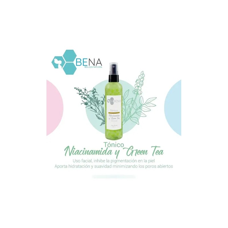 Tonico Facial Niacinamida Te Verde Vitamina C Antiacne Bena