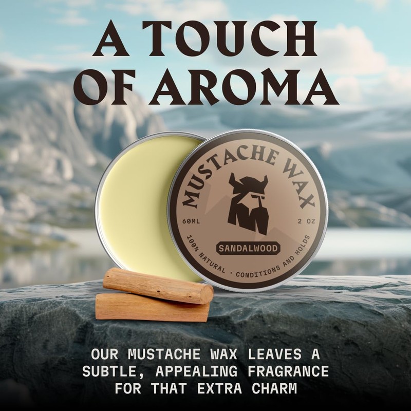 Striking Viking Mustache Wax Kit & Comb Set - 2