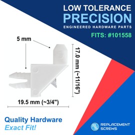 ReplacementScrews White Shelf Support Pins Compatible with IKEA Part 101558 (Pax, KOMPLEMENT) (Pack of 4)
