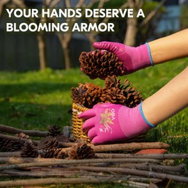 VGO 3 Pairs Women’s Gardening Gloves - Non-Slip Nitrile Coated, Machine Washable & Breathable for Outdoor,DIY, Ranch,Camping | Flexible Fit, Value Bundle with Color Choices(3Pairs/L/Magenta/NT2110-P)