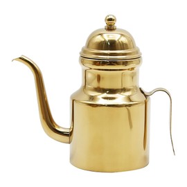 LIDSCURA 15oz Stainless Olive Oil & Vinegar Dispenser with Non-Slip Handle, Gold