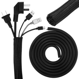 3 m Cable Sleeve, ID 13 MM-16 Cable Tube, Self-Closing, Flame Retardant Flexible Cable Duct, Cable Sleeve, Thickened Cable Tube, Black for Desk, PC, Cable Management, Cable Protection, Cat