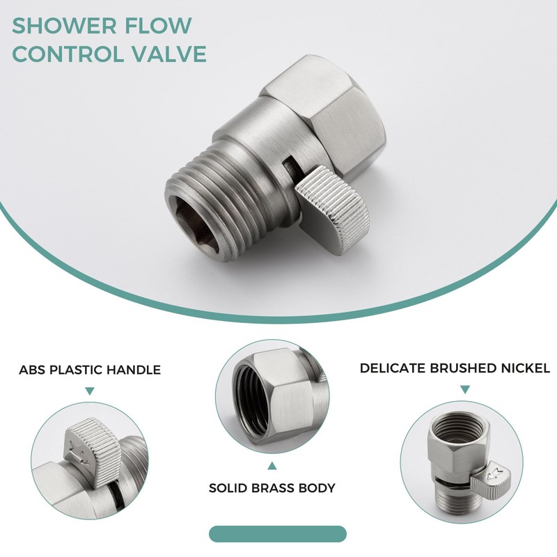 Shower Valve, Aomasi Brass Construction Water Flow Restrictor Universal Handheld