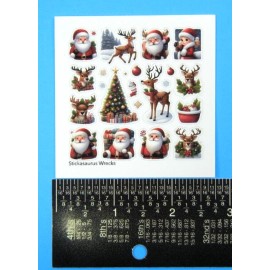 Stickasaurus Wrecks Christmas Santa & Reindeer Mini Sticker Sheet