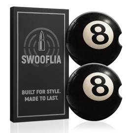Swooflia Car Coasters for Men - Billiard 8-Ball Ceramic Car Cupholder Coaster Absorbent Mat Coaster with Cork Base 2 Pack 2.55 inch Automotive Cup Holder Accessories New Driver Gifts for Decor