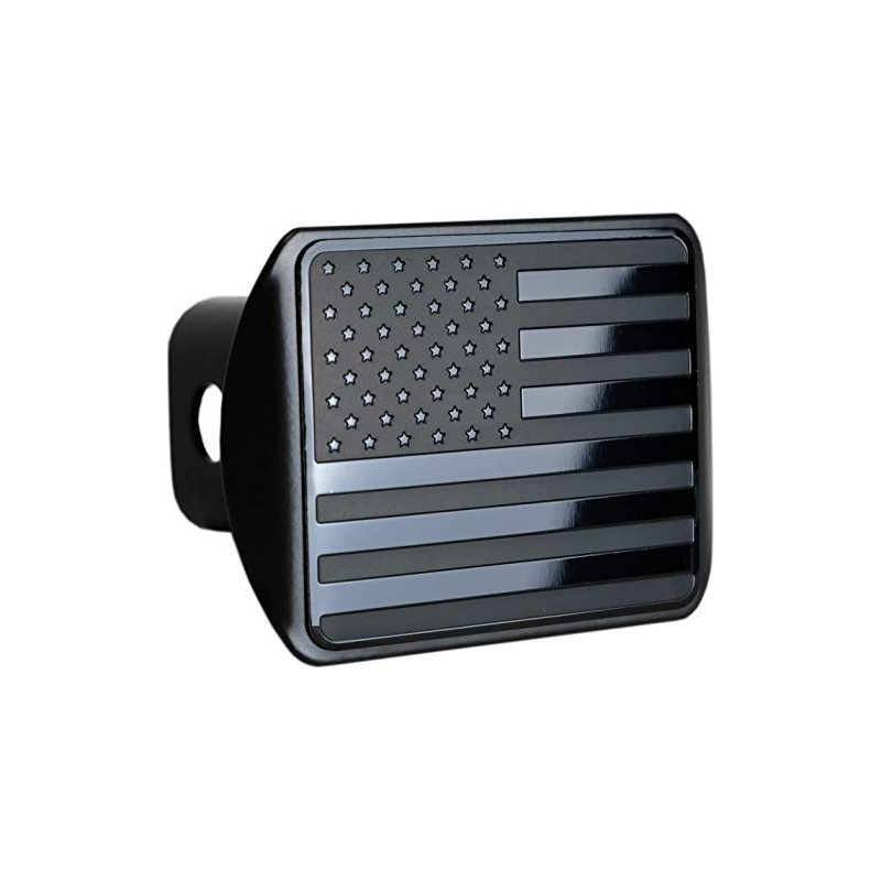 American Black Flag Metal Hitch Cover (Fits 3" Receiver, Black)