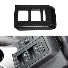 Genuine Carbon Fiber Window Switch Button Cover for Ford Bronco Raptor Pickup Heritage Limited Edition Off-Roading 2021 2022 2023 2024,Side Mirror Adjustment Panel for 4Doors (Glossy Carbon Fiber)