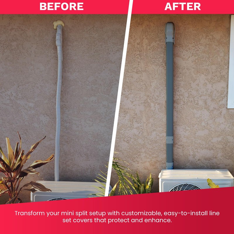 DuctlessAire Paintable Mini Split Line Set Cover Kit - Lineset