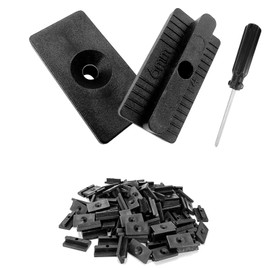 Pack of 100 WPC Clips, WPC/BPC Flooring Hidden Fixing Spacer Clip - 6 mm Joint Width for WPC Decking Patio Clips with Screws for Screwing Flooring