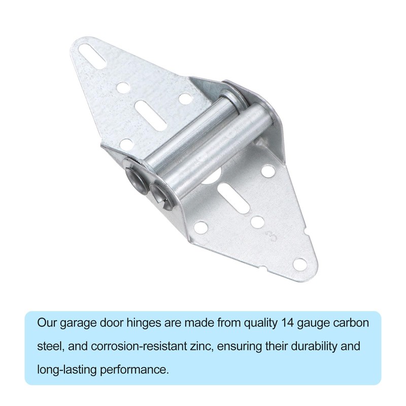 uxcell 4 Pcs Garage Door Hinge #3 Hinge, 14 Gauge