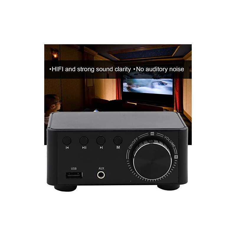 Amplificador Digital Bluetooth 5.0, Audio Estéreo de 2 Canales, Receptor