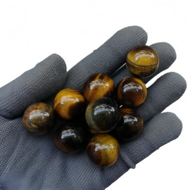 Sunshcat Natural Tiger's Eye 0.78 Inchs Crystals and Healing Stone Ball Set,Home Desktop Feng Shui Array Decoration(7 Pieces) ﻿