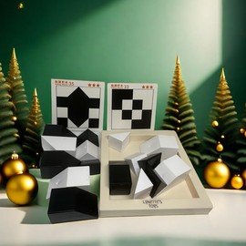 LYNETTE'S TOYS Kids Magnetic Geometric Puzzle Toy Black & White STEM Educational Game Boost Logic, Creativity & Spatial Skills Kids Ages 3 and Up