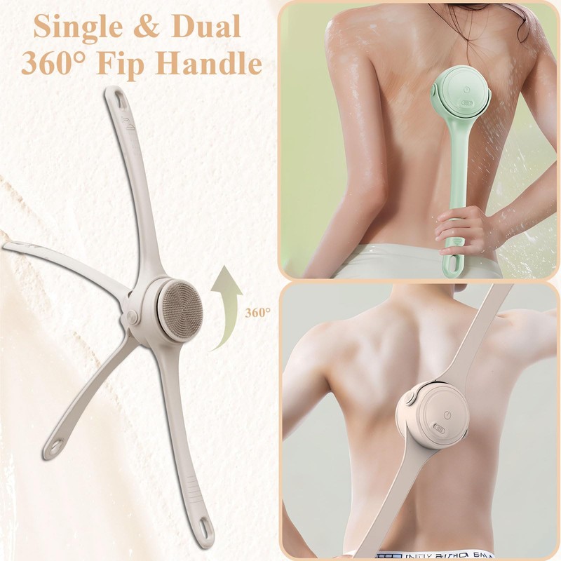 Electric Body Brush, 4 in 1 Back Scrubber for Shower,