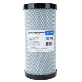 Neo-Pure 10-Inch Big Flow Dual Function Carbon Impregnated Filter Cartridge, 5 Micron, 4 GPM Flow Rate, 50,000 Gallon Capacity, 10" x 4.5" Replacement Filter