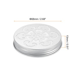 sourcing map 8pcs Aluminium Hollow Jar Lids 68mm Replacement Mason Jar Insert Lids Air Freshener Hollow Lids Reusable Wide Mouth Canning Covers with Hole for Home Office