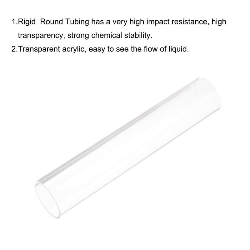 sourcing map Clear Rigid Acrylic Pipe 54mm ID x 60mm