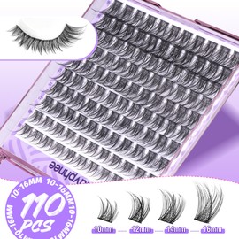 Mavphnee Wispy Lash Clusters Natural Eyelash Clusters 110 Pcs Cluster Eyelash Extensions CC Curl Individual Lashes Clusters 10-16MM Cluster Lashes Extension For Everyday Wear Natural Makeup Look