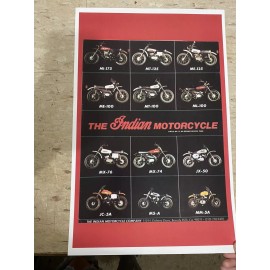 Vintage Indian motorcycle Lineup Poster Advertisement A335