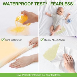 Dudu N Girlie Crib Mattress Protector 90 x 40 Waterproof - Breathable Terry Towel Deep Bedside Crib Mattress Protector -Topper Cover kids mattress protector waterproof.