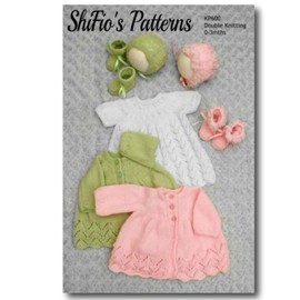 Knitting Pattern for Babies Matinee Jacket, Dress, Bonnet and Bootees, Baby Jacket Knitting Pattern in DK, Baby Knitting Pattern, 0 to 3 Months, KP600