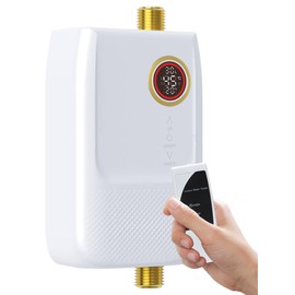 5500W Tankless Water Heater Electric 220V Inline Instant Hot Water Heater Under Sink, On Demand,Small, Mini, Portable Water Heate with Controller for Kitchen Bathroom Shower