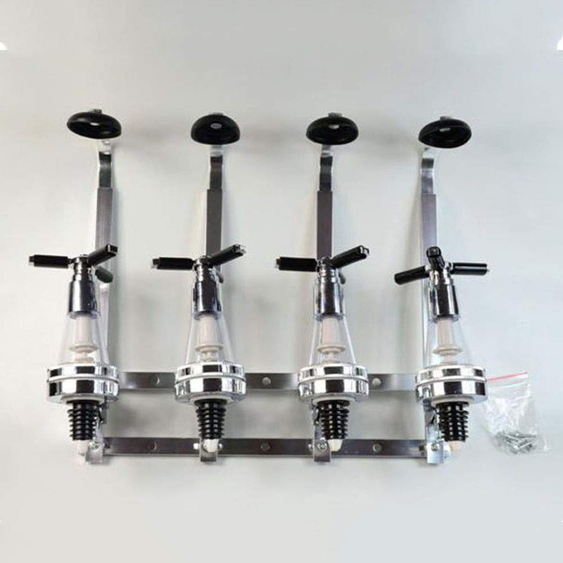 4 Bottle Liquor Dispenser, Wall Mounted Spirit Drinks Stand Optic,