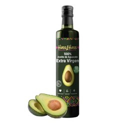 Aceite de Aguacate Extra Virgen Hass&Hass 500 ML - Prensado en Frío - Aceite de Aguacate para Cocinar, Saltear y Hornear - Sabor Suave y Textura Ligera para Preparaciones Diarias