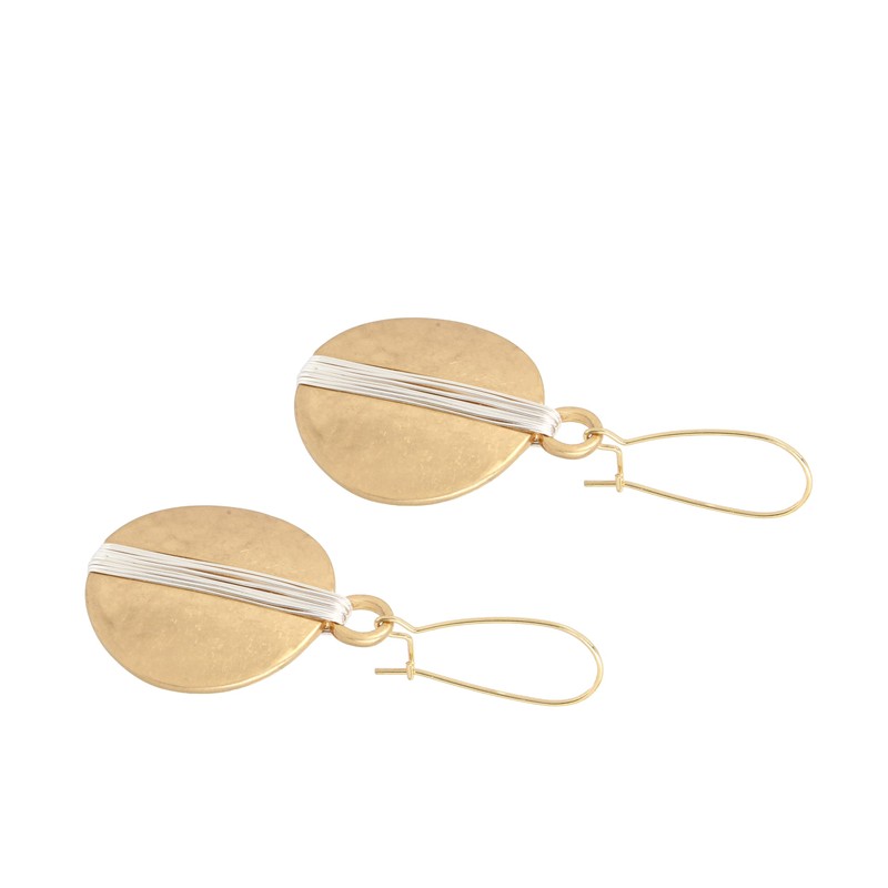 Robert Lee Morris Soho Womens Statement Two-Tone Wire Wrapped Circle