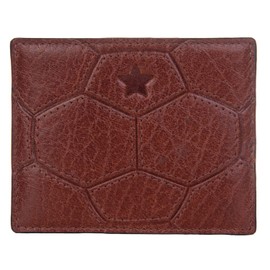 Genuine Leather Football Card Holder – Slim RFID Blocking Wallet with Multiple Card Slots – Compact Credit Card Case for Fans & Players