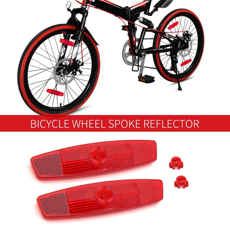 MFC PRO Bicycle Wheel Reflector Red Pack of 2 (Red,