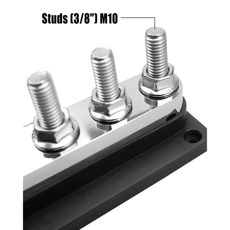 GMURA Heavy Duty Bus Bar 12-48V 600A Max, 4 M10
