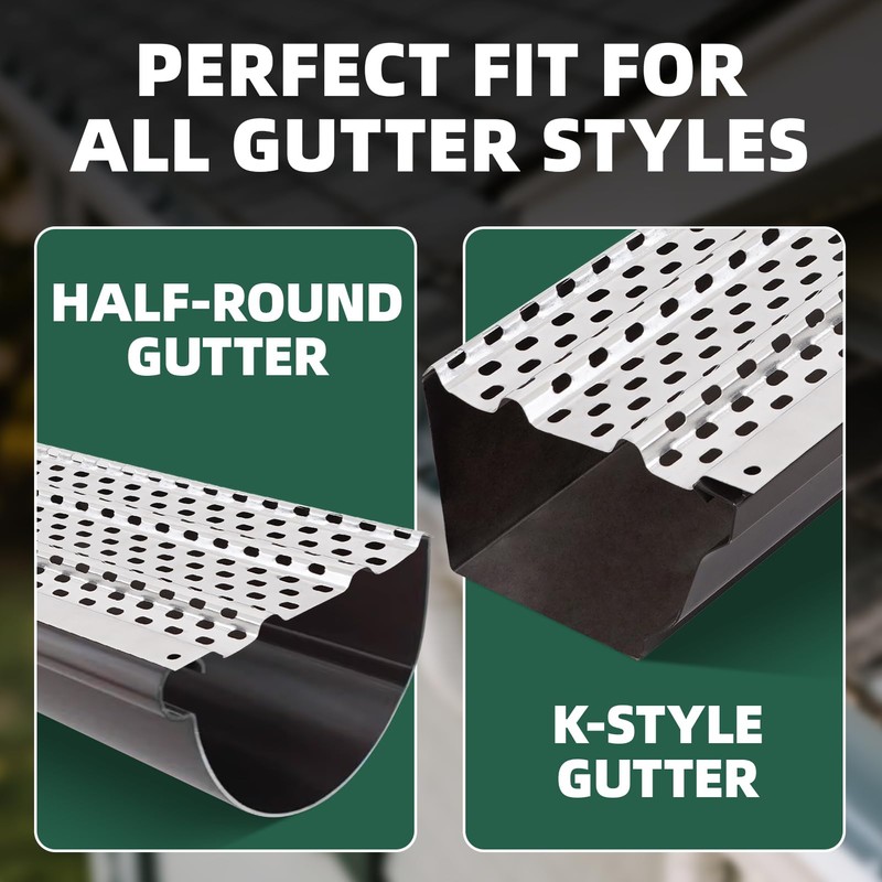 Gutter Guard 5Inch - Leaf Guards for Gutters, Aluminum Gutter