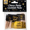 PD-Party 7031616 Cocktail Picks, Gold, Black